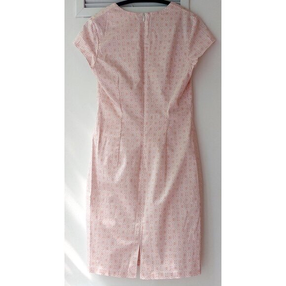 NWOT Stretch Cotton Sheath Dress Pink Geometric Print Pattern - Picture 6 of 8